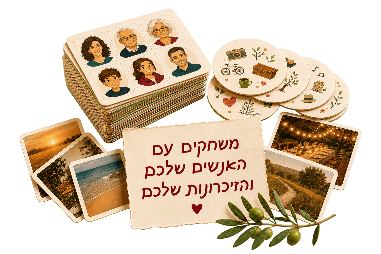 קלפי משחק מודפסים על שולחן חם